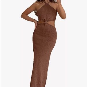 Acelyn midi cut out knot dress